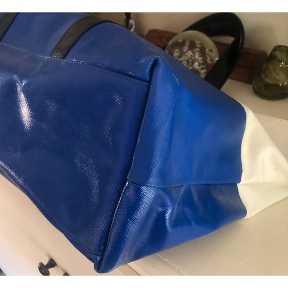 TORY BURCH Very Large Weekender Tote Bag Color block Blue - Picture 10 of 15